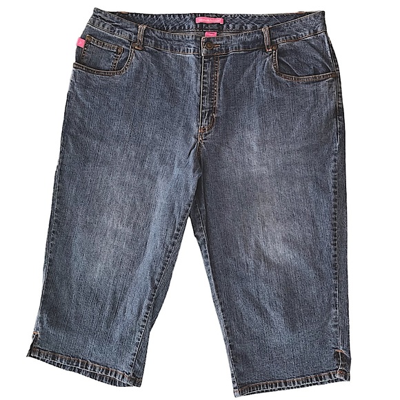 Natural Fit Capri Cropped Blue Jeans Capris Woman Within Plus Size 18 W - Picture 5 of 15